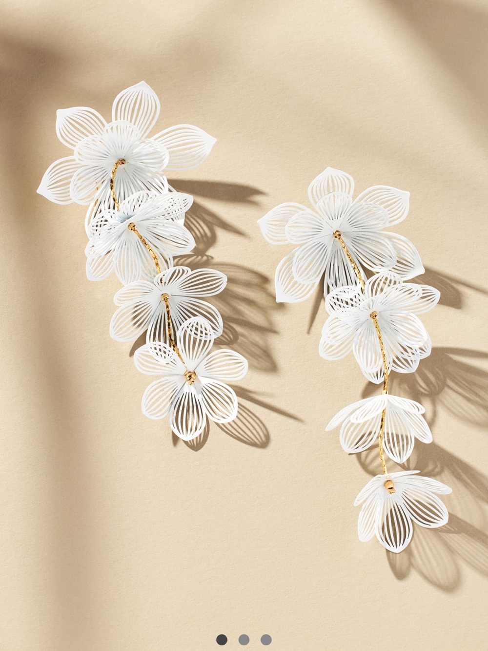 Anthropologie sunset painted floral drop earrings - white